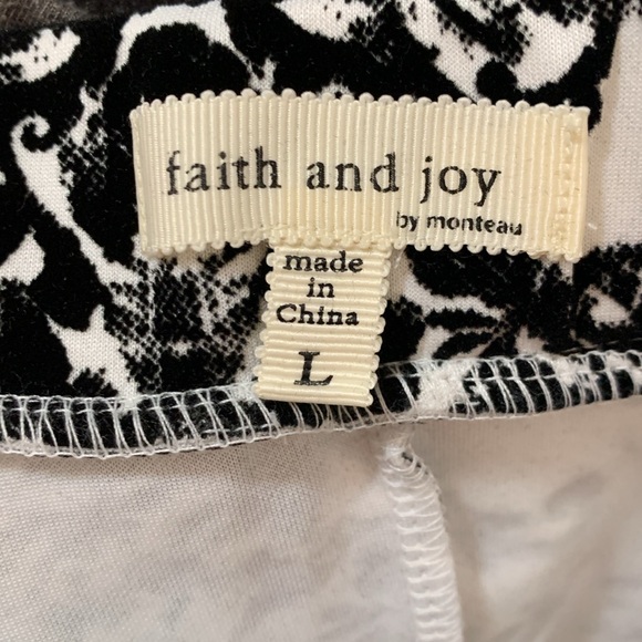 Monteau size large black/ivory brocade damask jacquard skirt - Picture 4 of 4